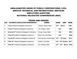 PAST NDCs YEARS AND VENUES HELD